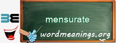 WordMeaning blackboard for mensurate